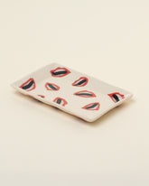 Closeup details of the Slush Club Nerikomi Lip Tray on light color background.