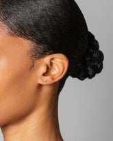 Left Eye Stud Earring Single on model.