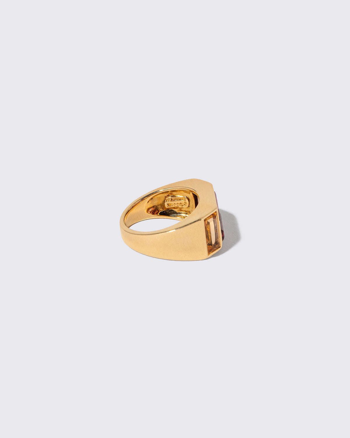 Detail view of the Vintage Tiffany & Co. Paloma Picasso Studio Ring on light color background.