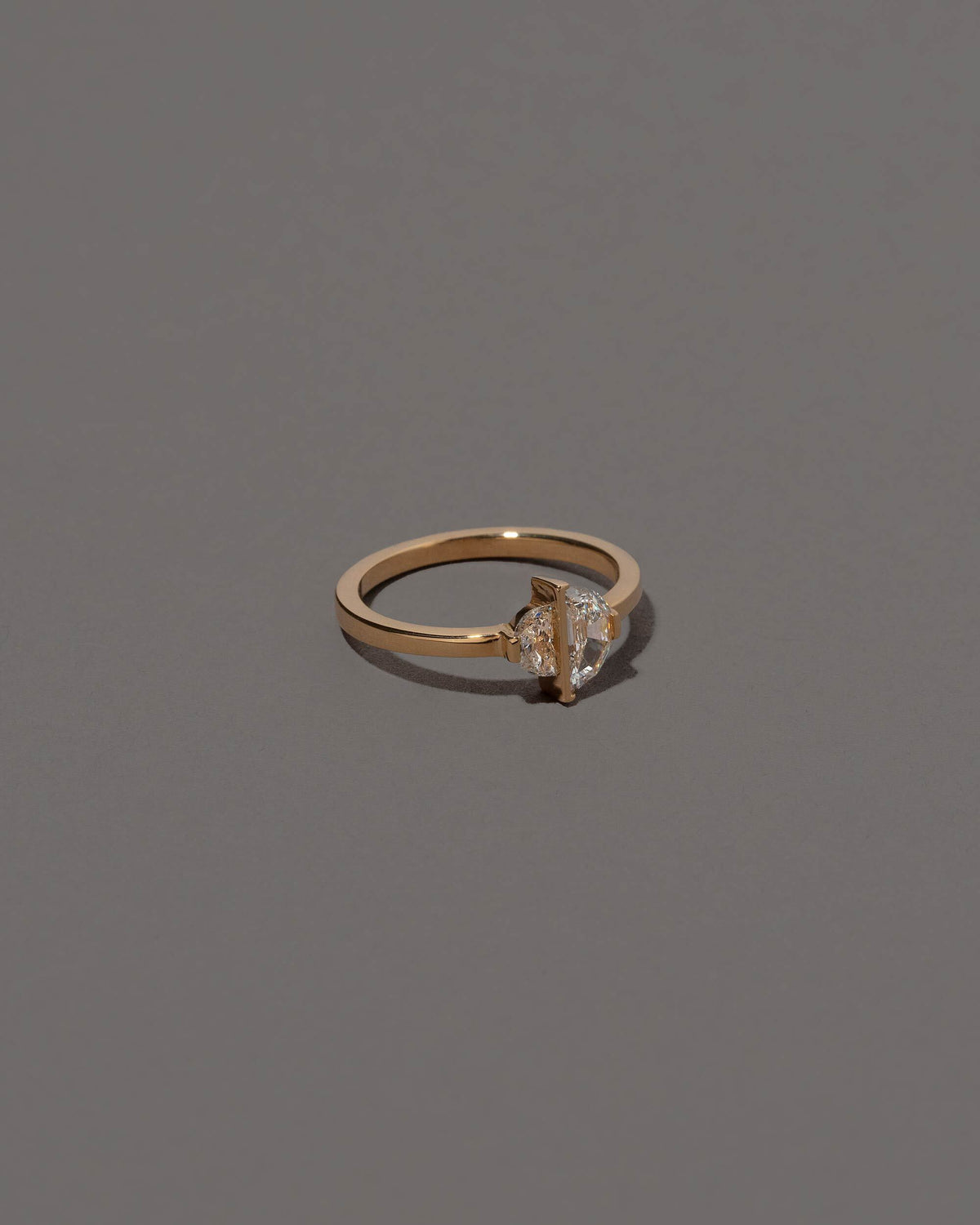 View from the side of the Compatibility Ring on grey color background.