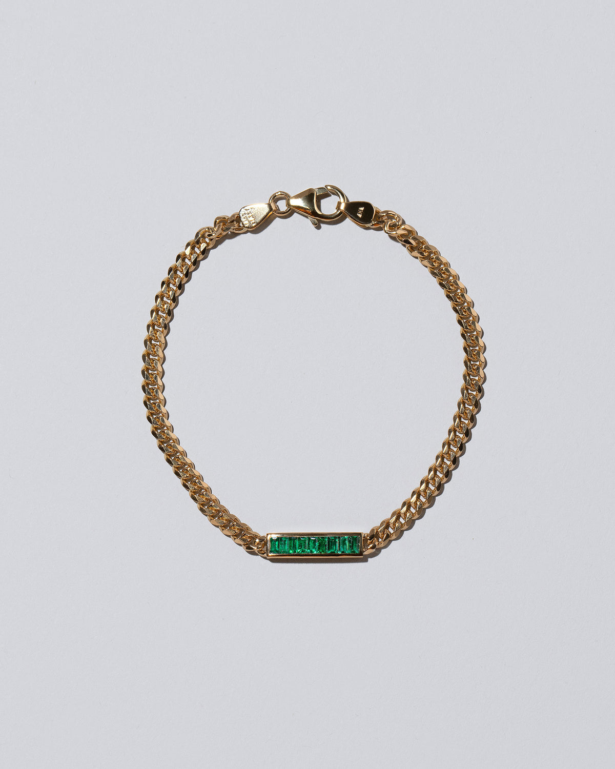 Emerald 3.4mm Identity Chain Bracelet on light color background.