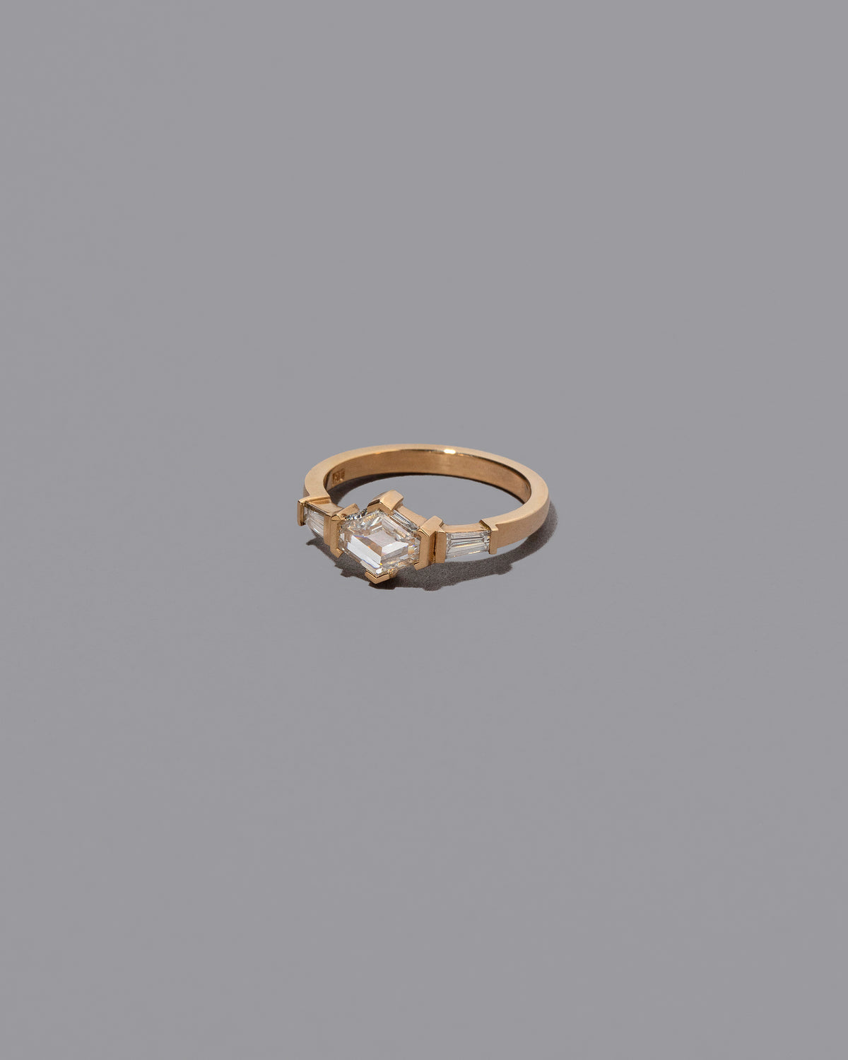 View from the side of the Interdependence Ring on light color background.
