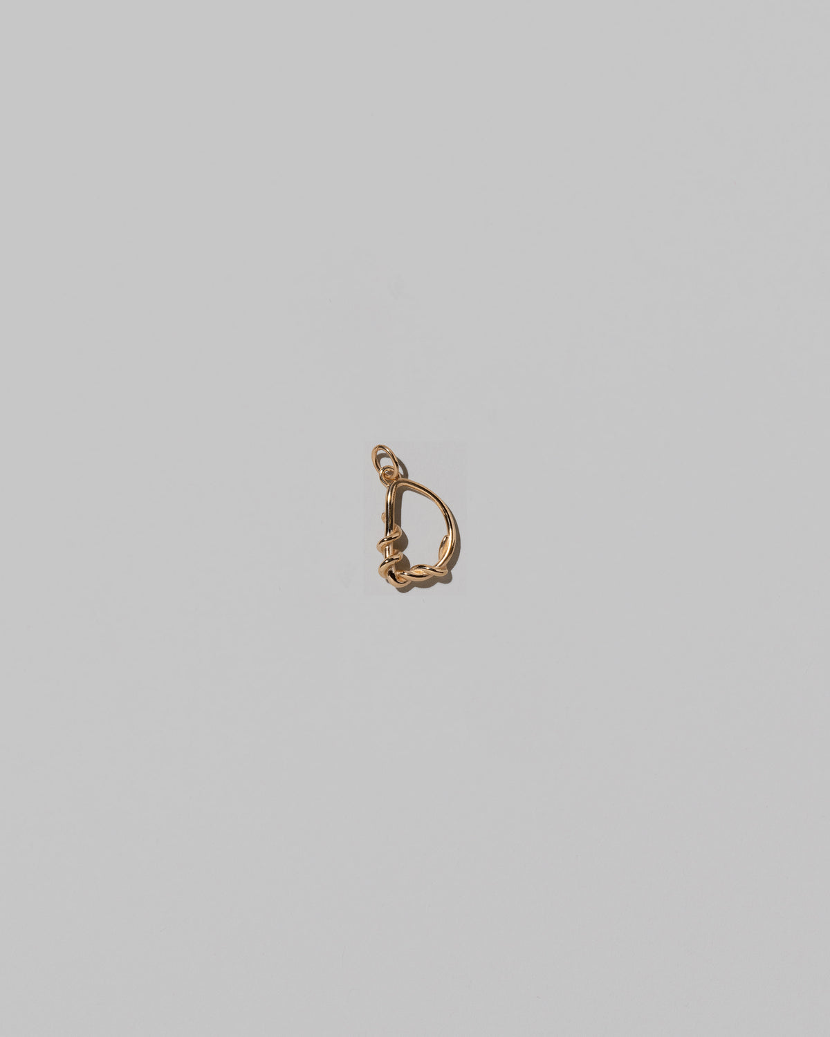 CRZM Mini Letter D set in solid gold on light color background.