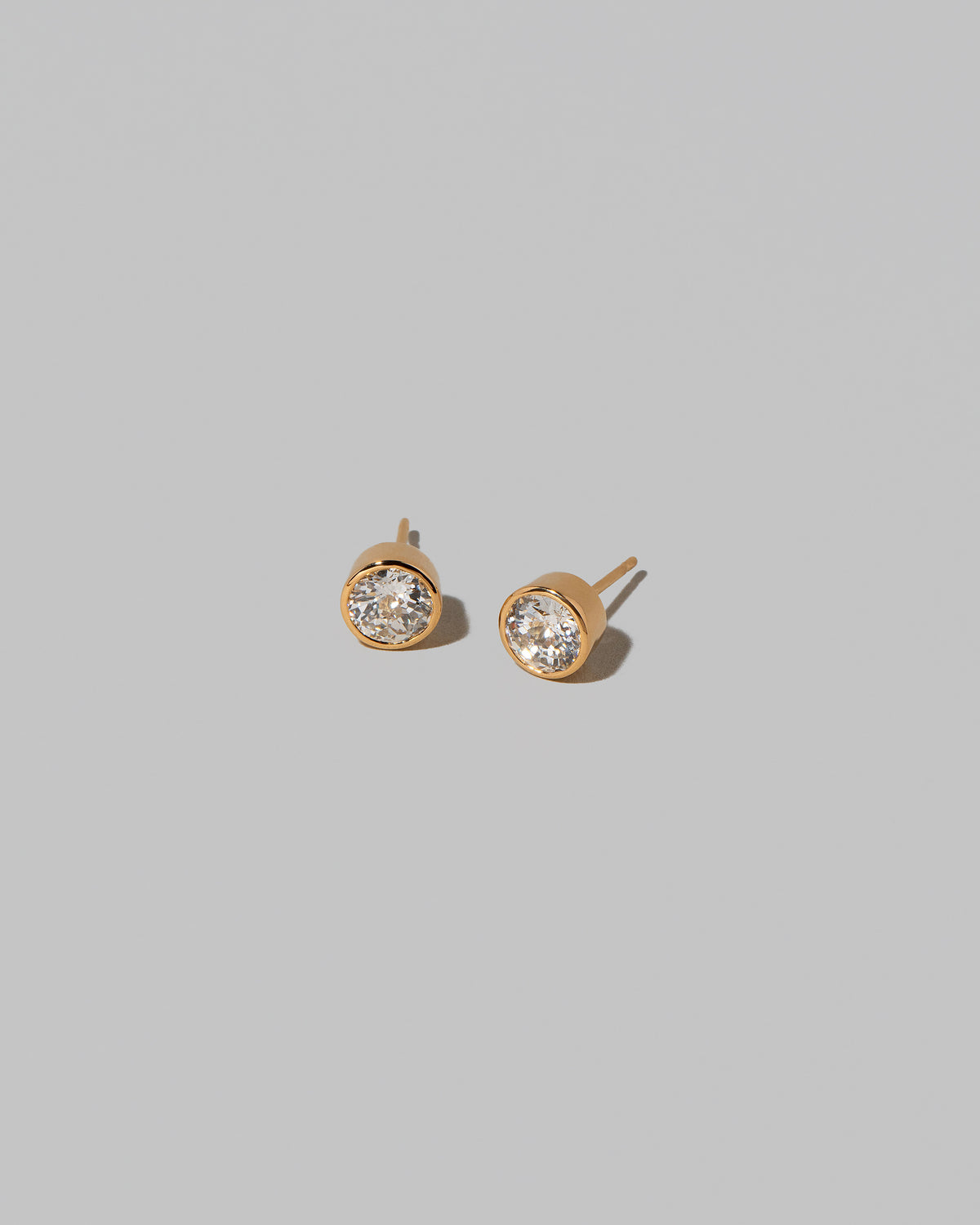 Allium Stud Earrings on light color background.