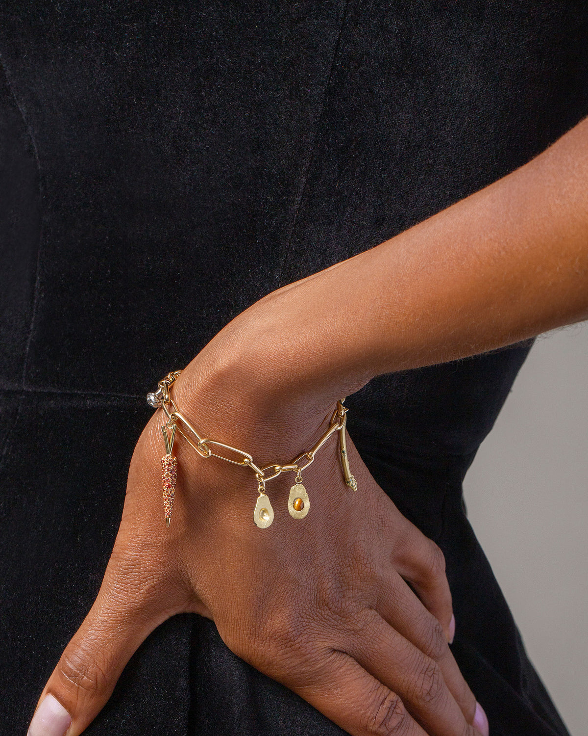 Asparagus Charm on model.