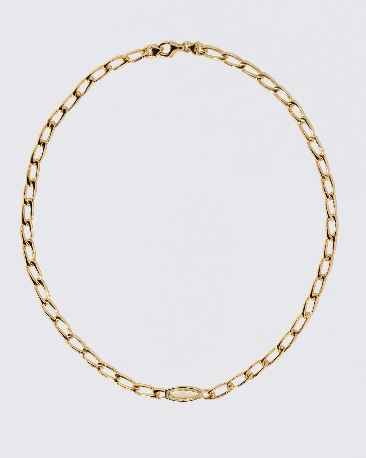 Identity Chain Diamond Necklace 002 on light color background.
