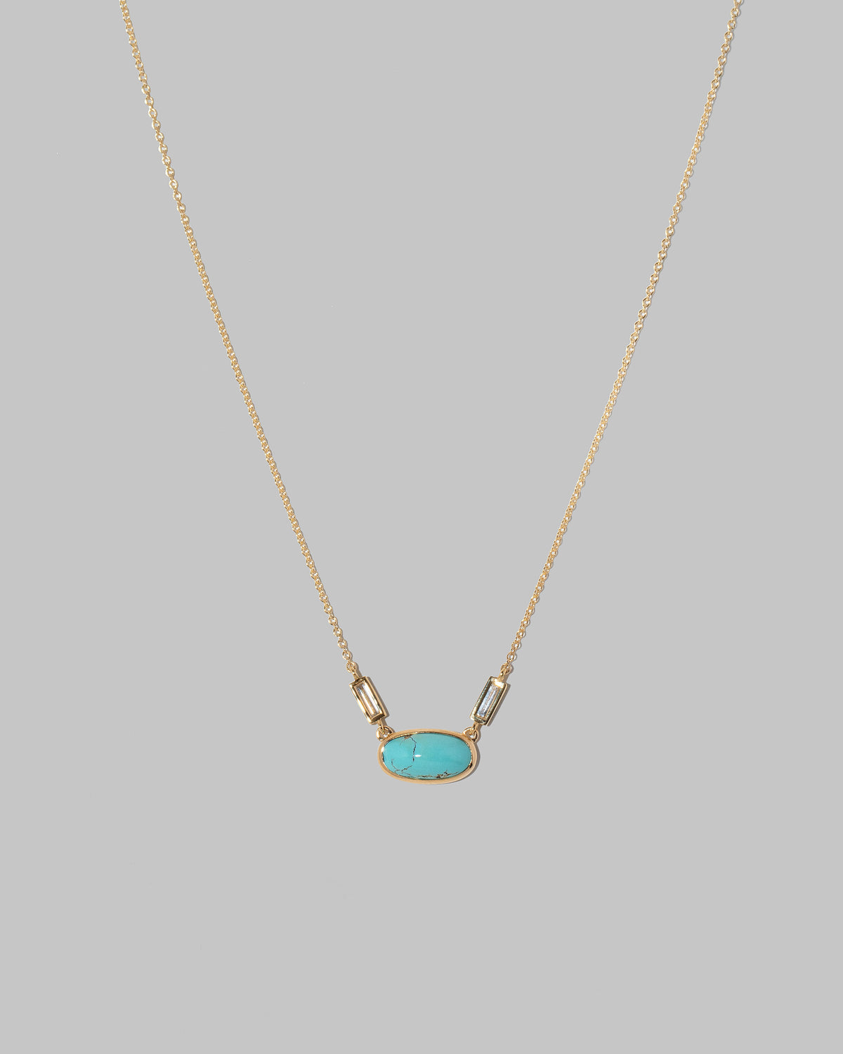 Closeup details of the Thar Necklace on light color background.