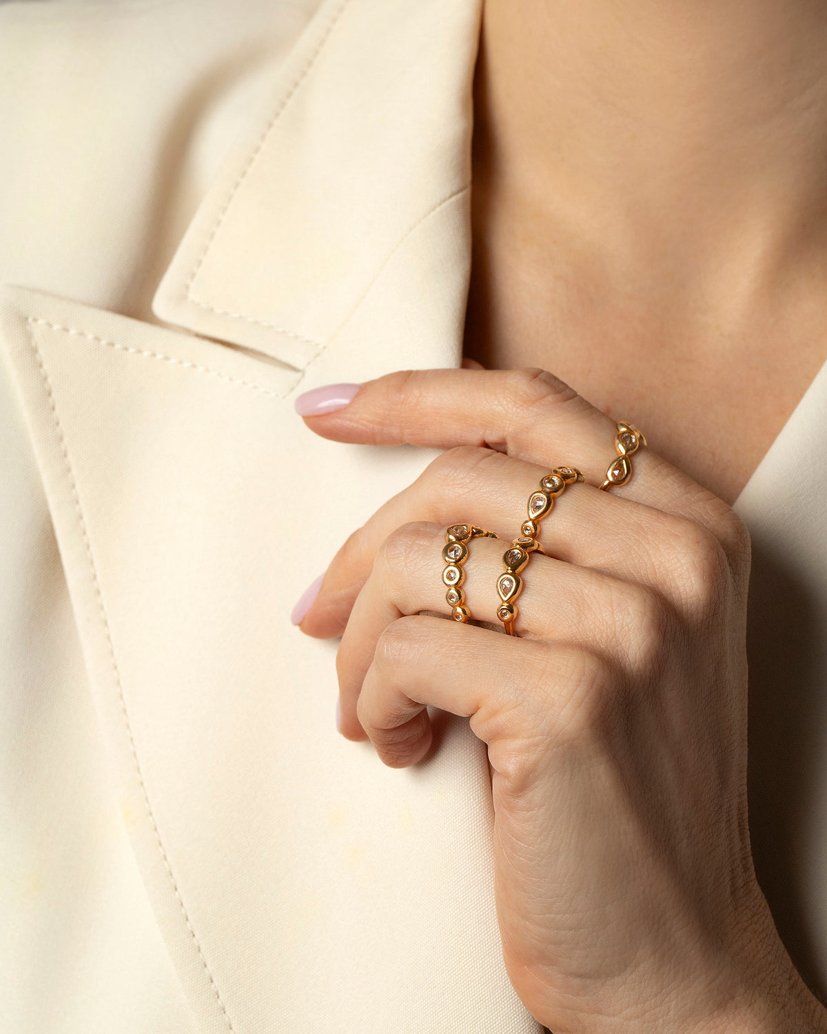 Styled image of model wearing the Snow Flower Band.