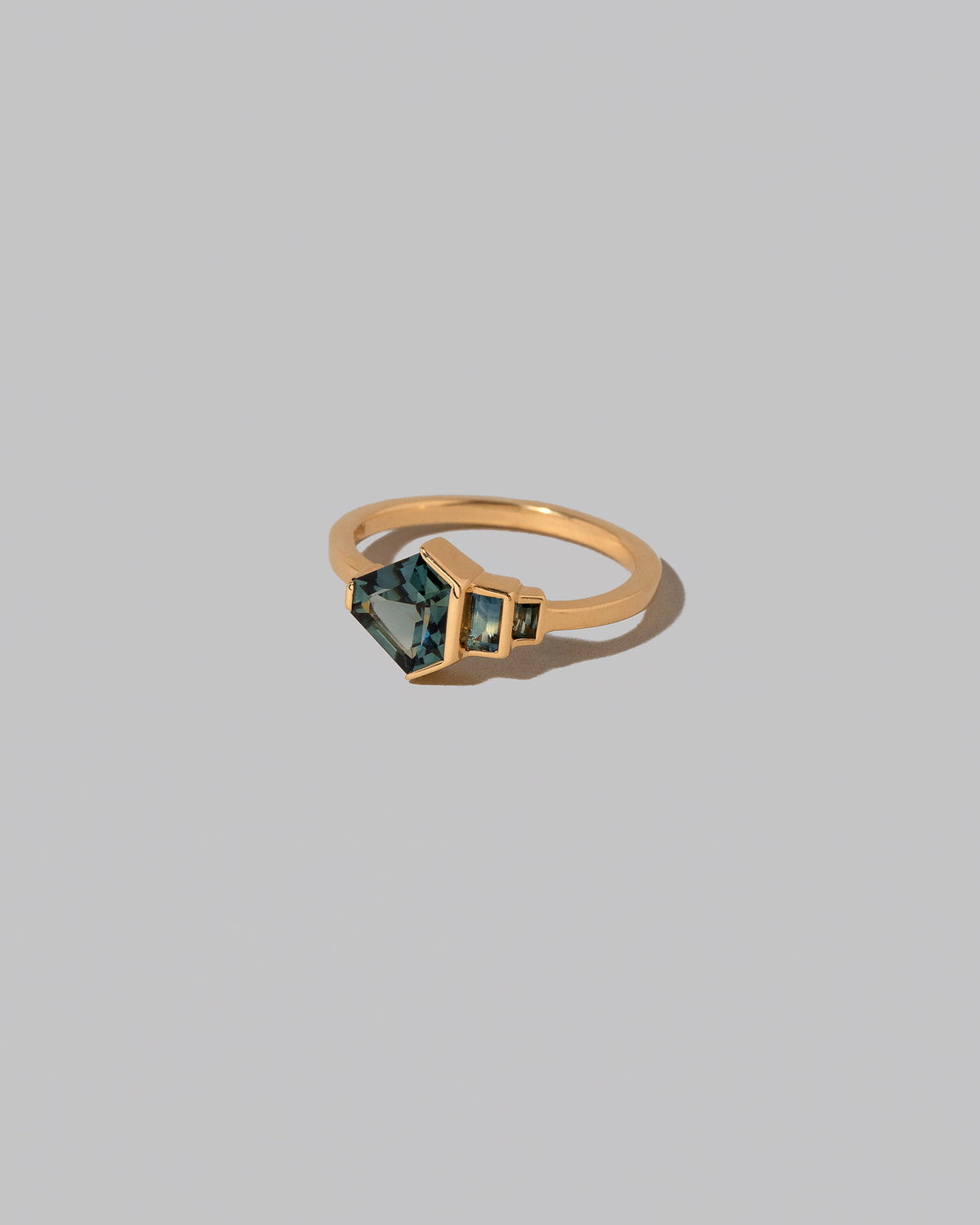 View from the side of the Alchemilla Ring on light color background.