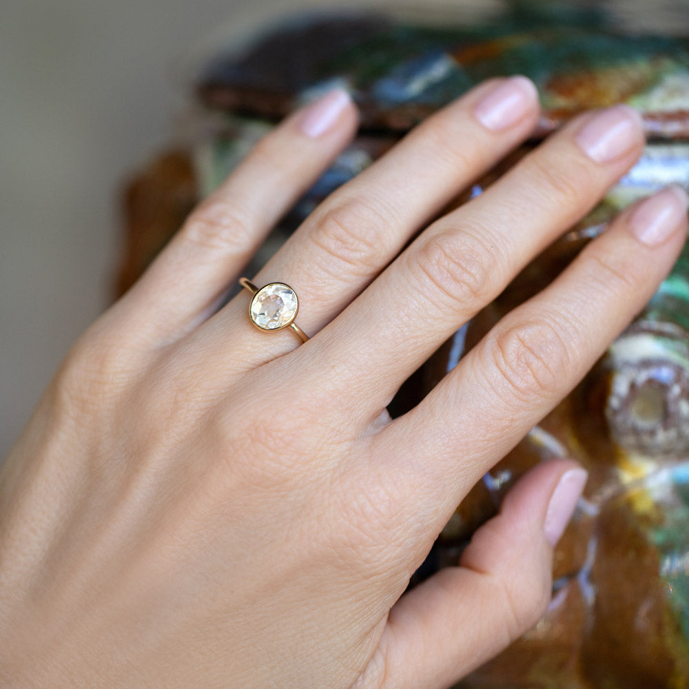 product_details::Gusher Diamond Ring 048 on model.