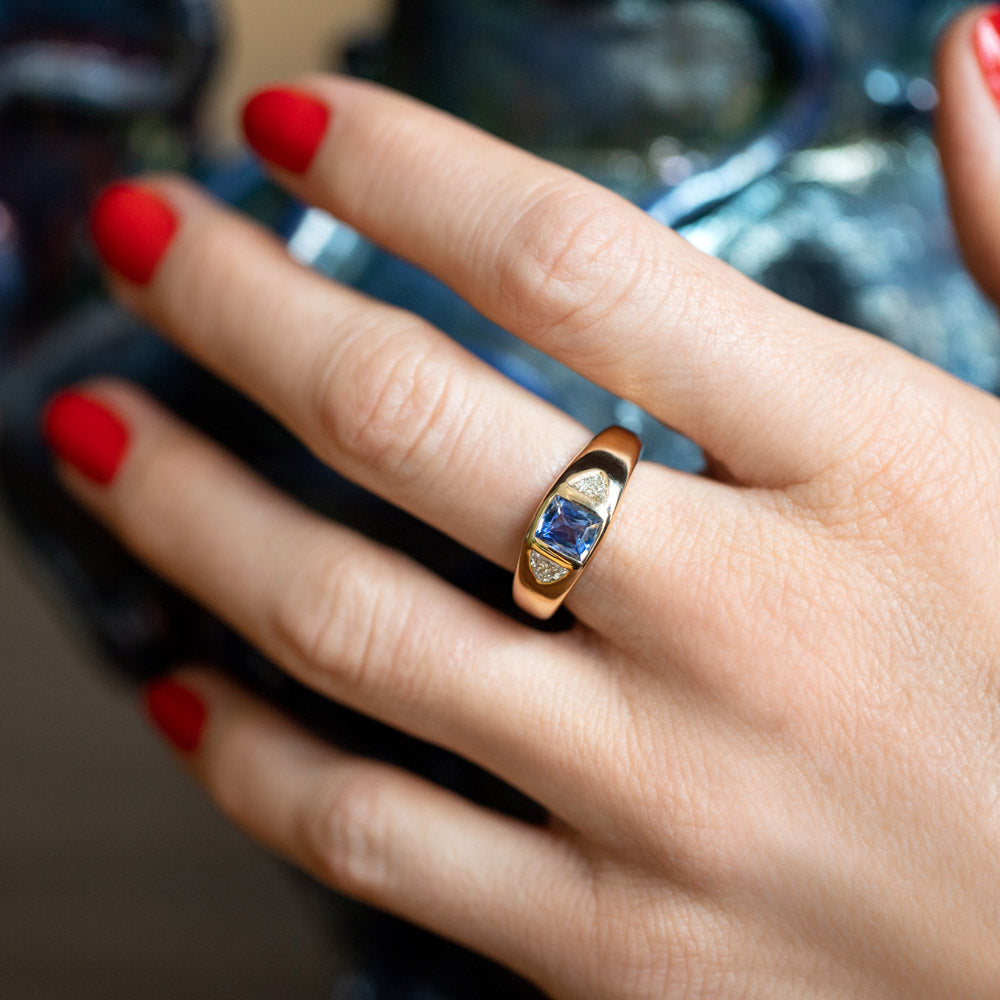 product_details::Many Ways Ring on model.