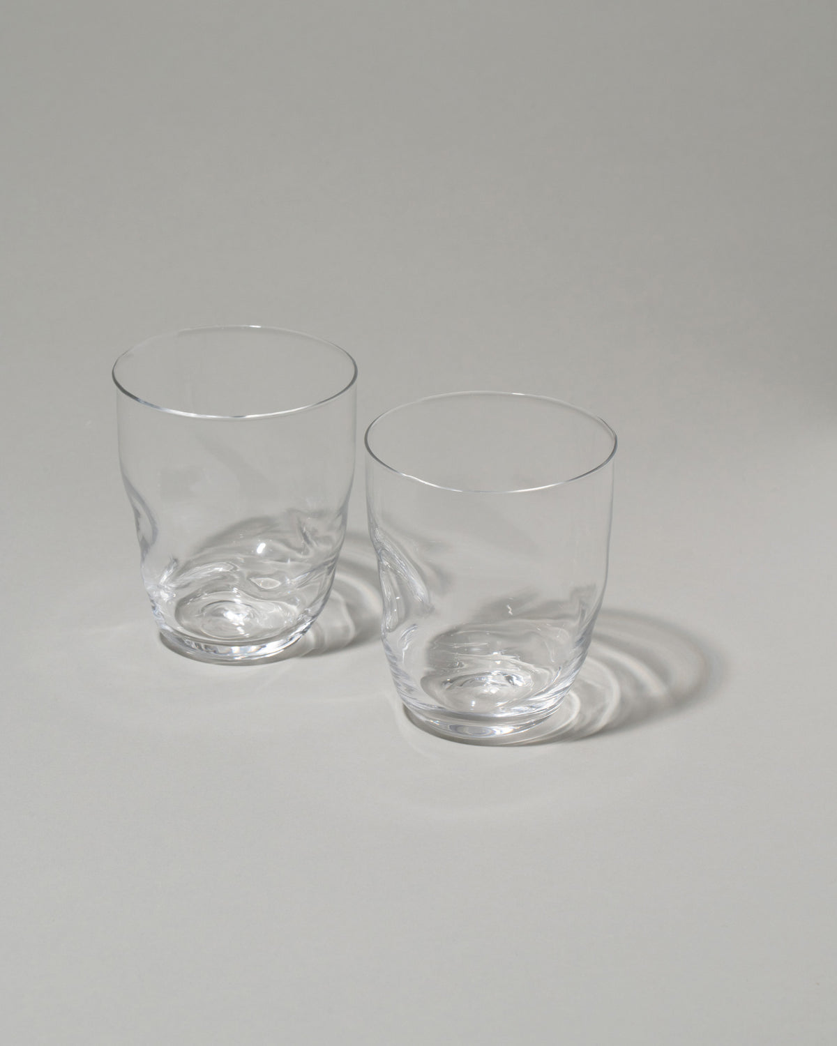 Closeup details of the Silje Lindrup Twisted Tumblers on light color background.
