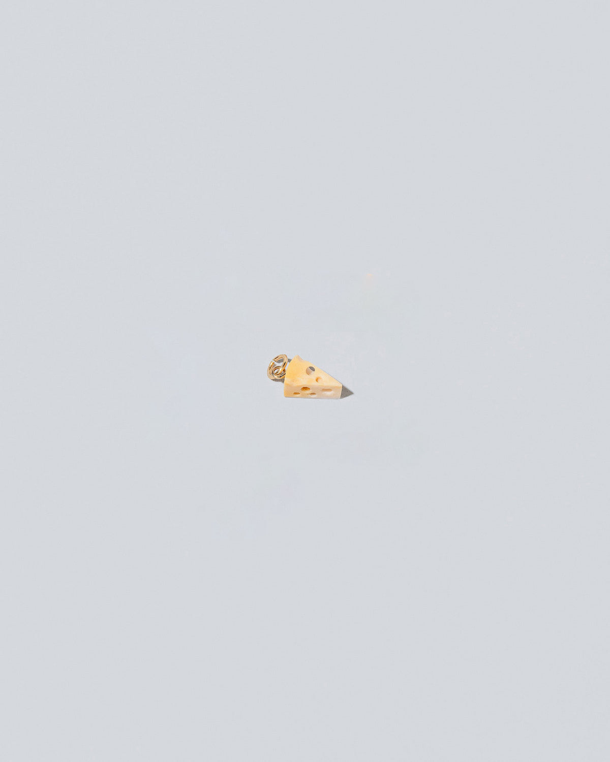 Swiss Cheese Charm on light color background.
