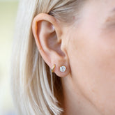product_details::Inner Peace Earrings on model.