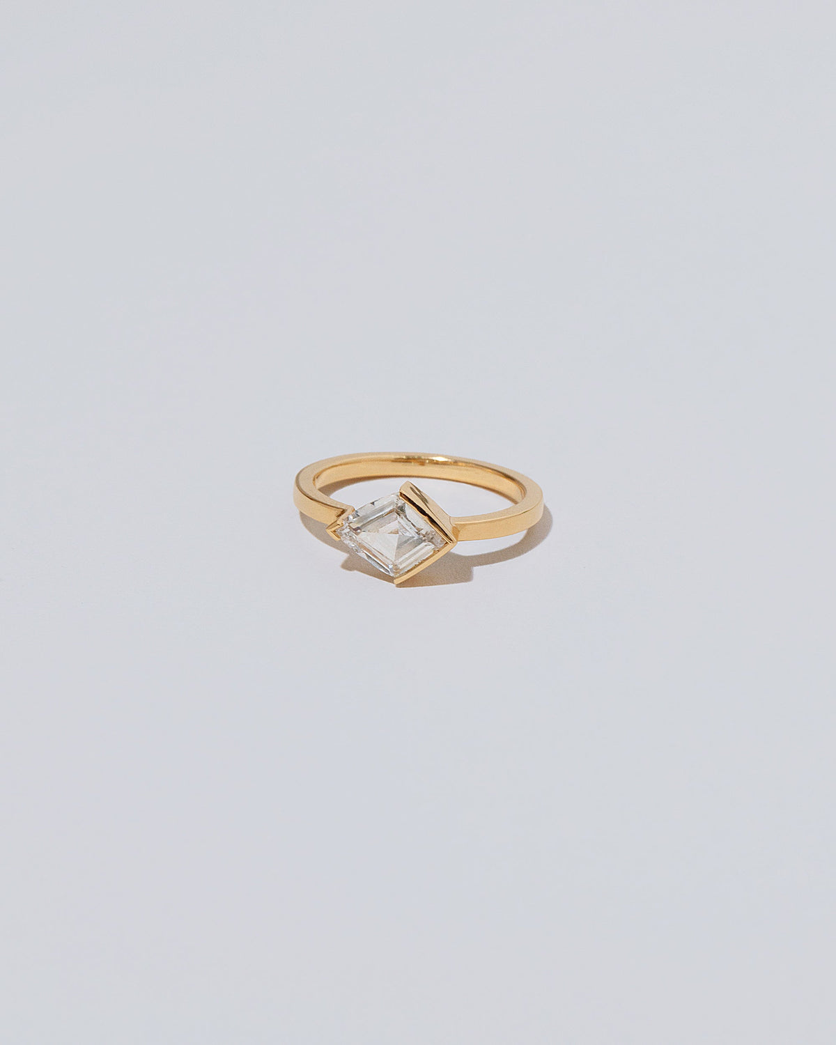 View from the side of the Pirouette Ring on light color background.