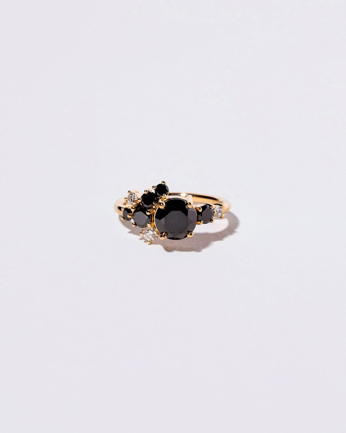  Vega Ring - Black & White Diamond on light color background.