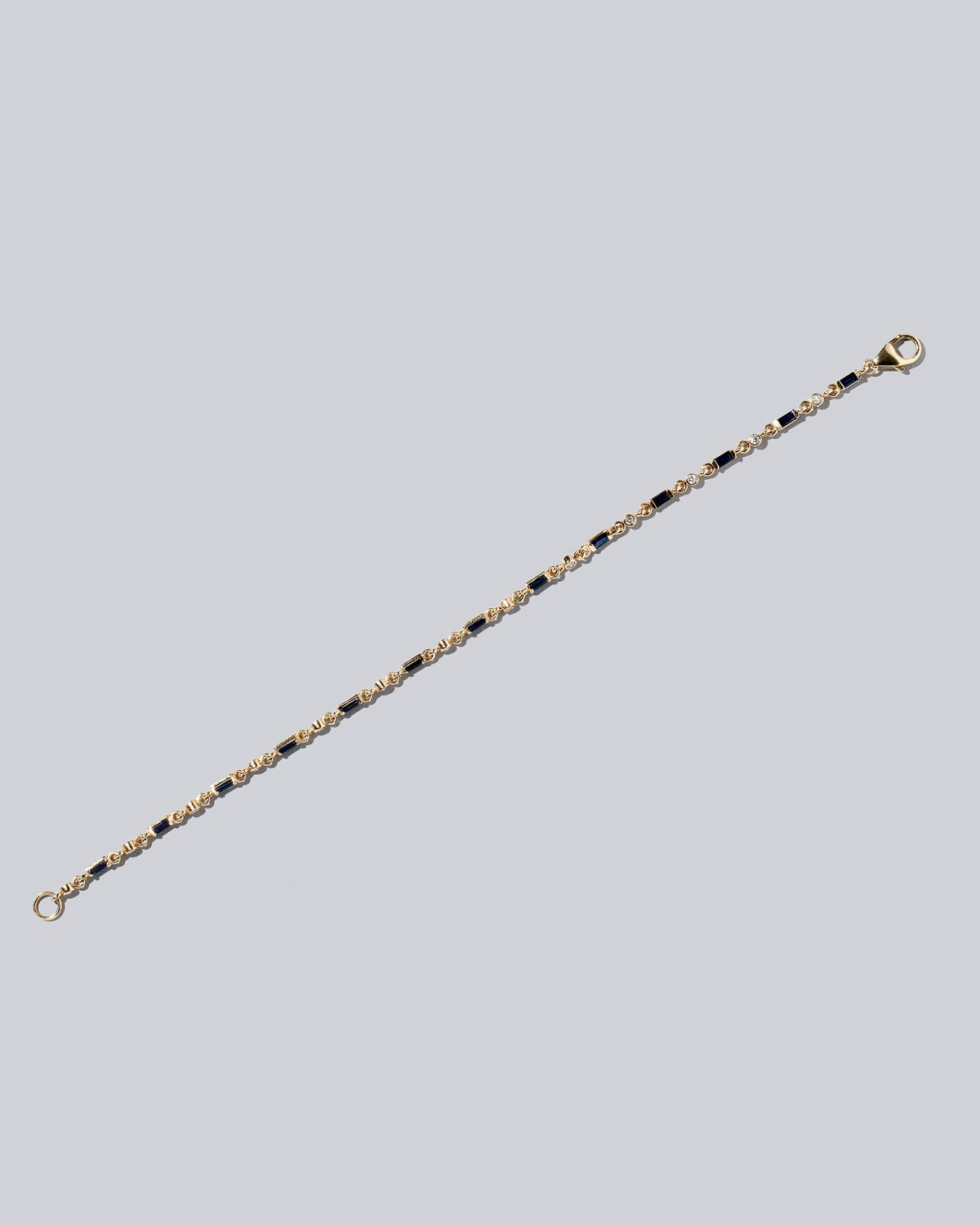 Blue Sapphire  Full Building Blocks Bracelet on light color background.