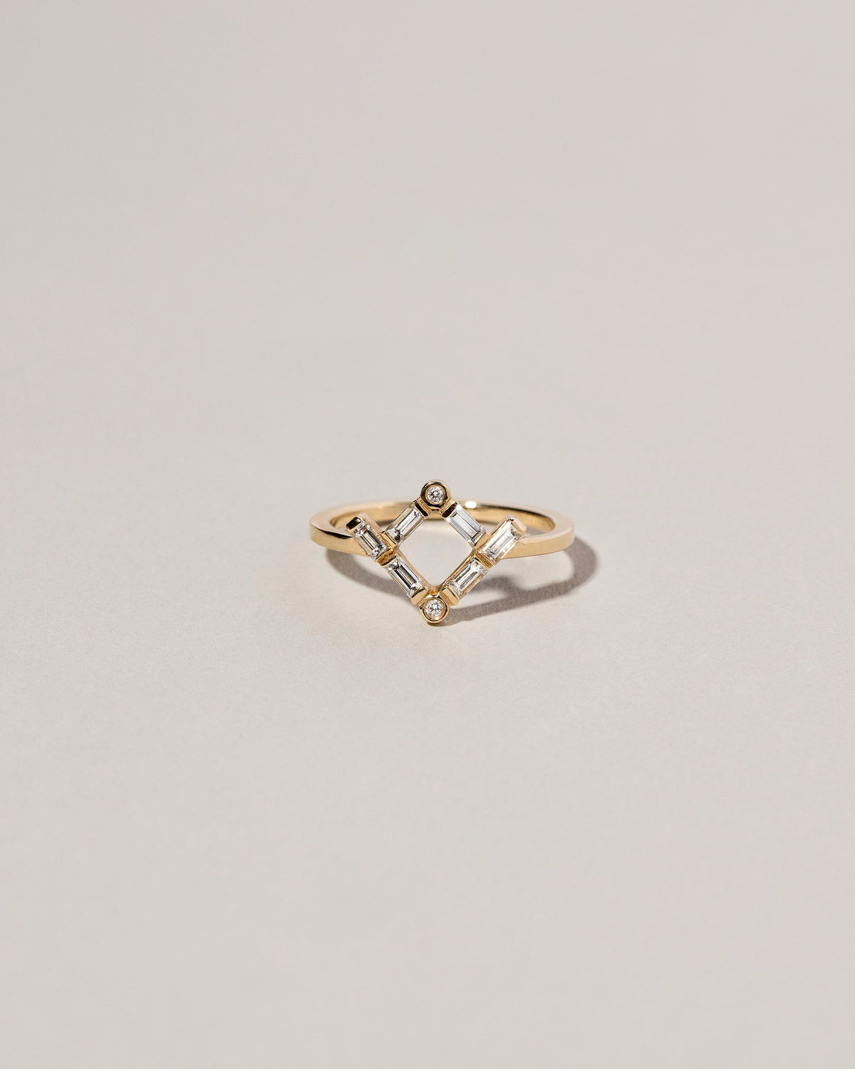  Deco Baguette Ring on light color background.