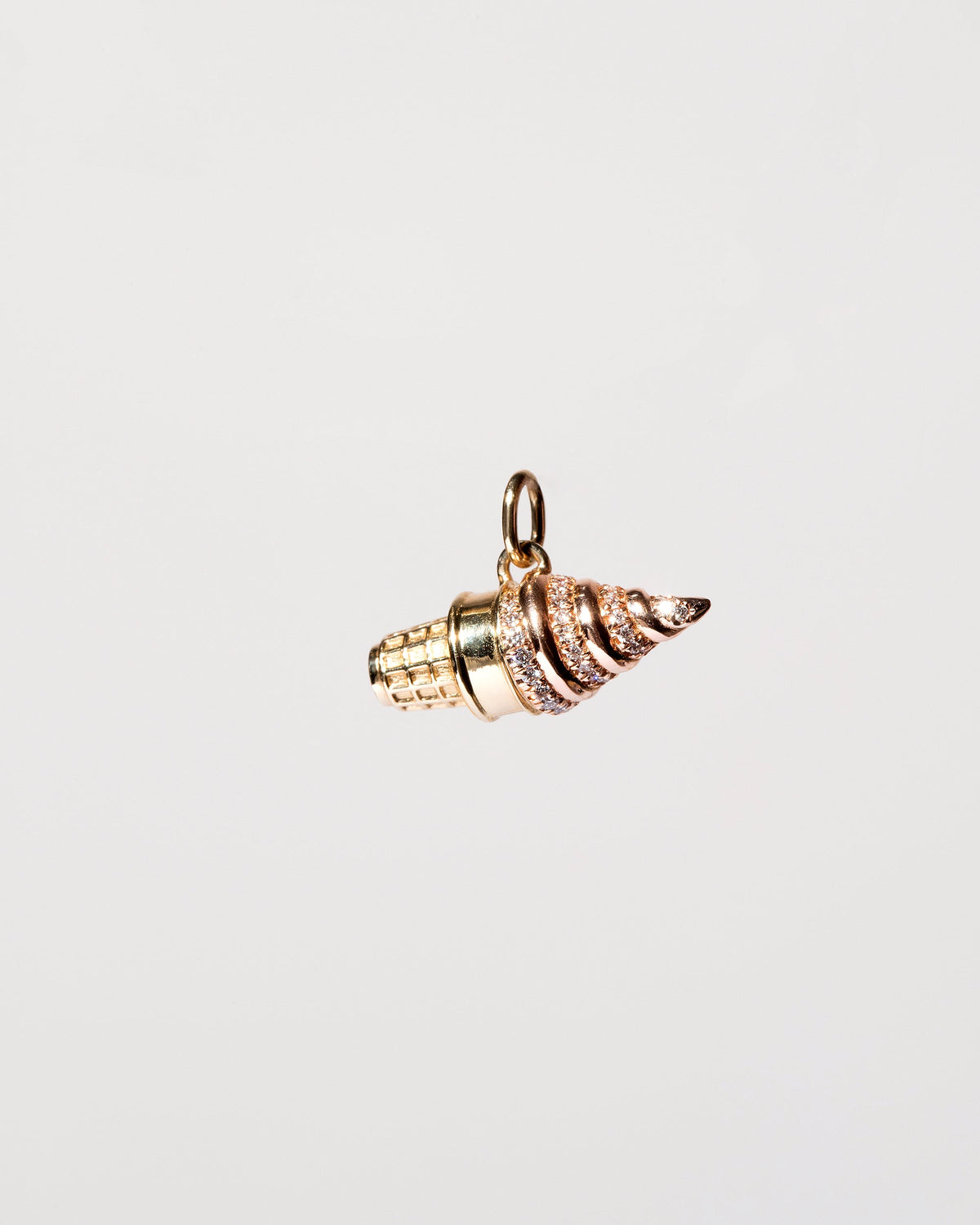  Strawberry & Vanilla Swirl Soft Serve Charm - Final Sale on light color background.