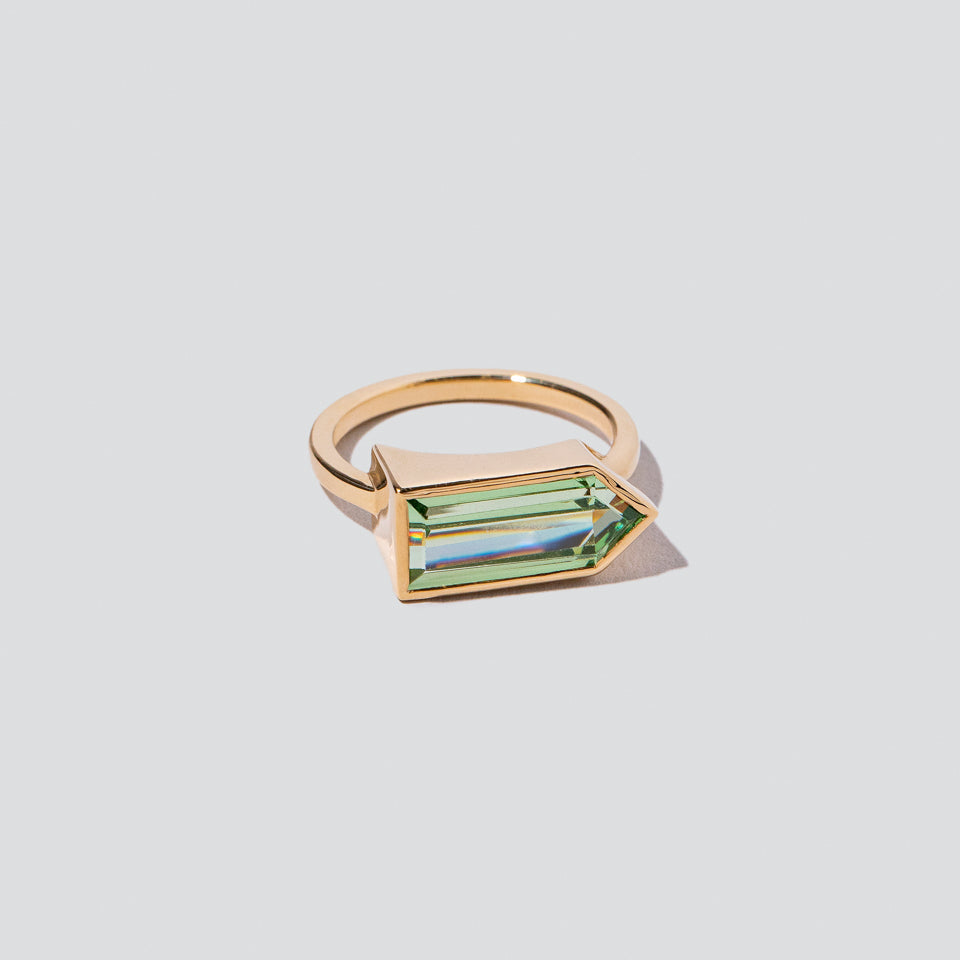 product_details::Closeup details of the Moray Ring on light color background.