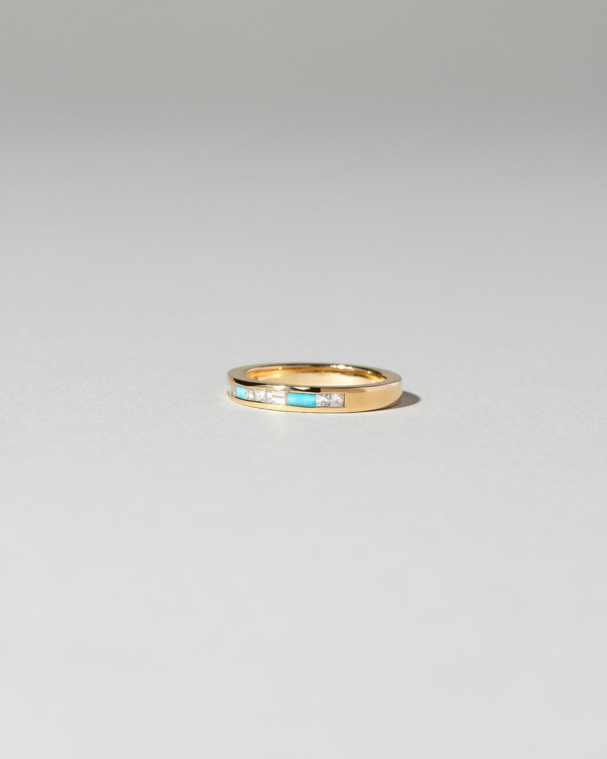  Channel Set Band - Diamond & Turquoise on light color background.