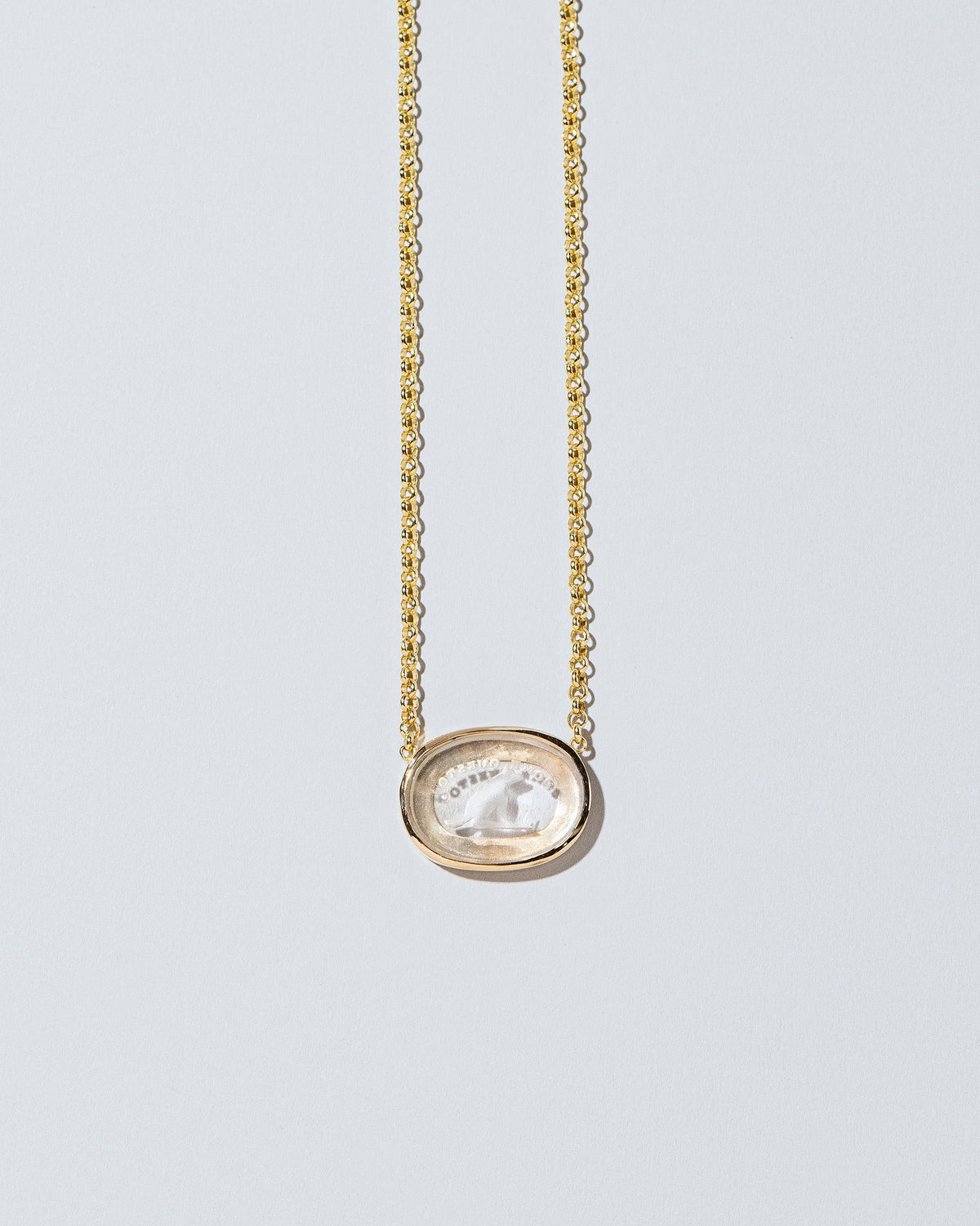  Fidelity Intaglio Seal Necklace on light color background.