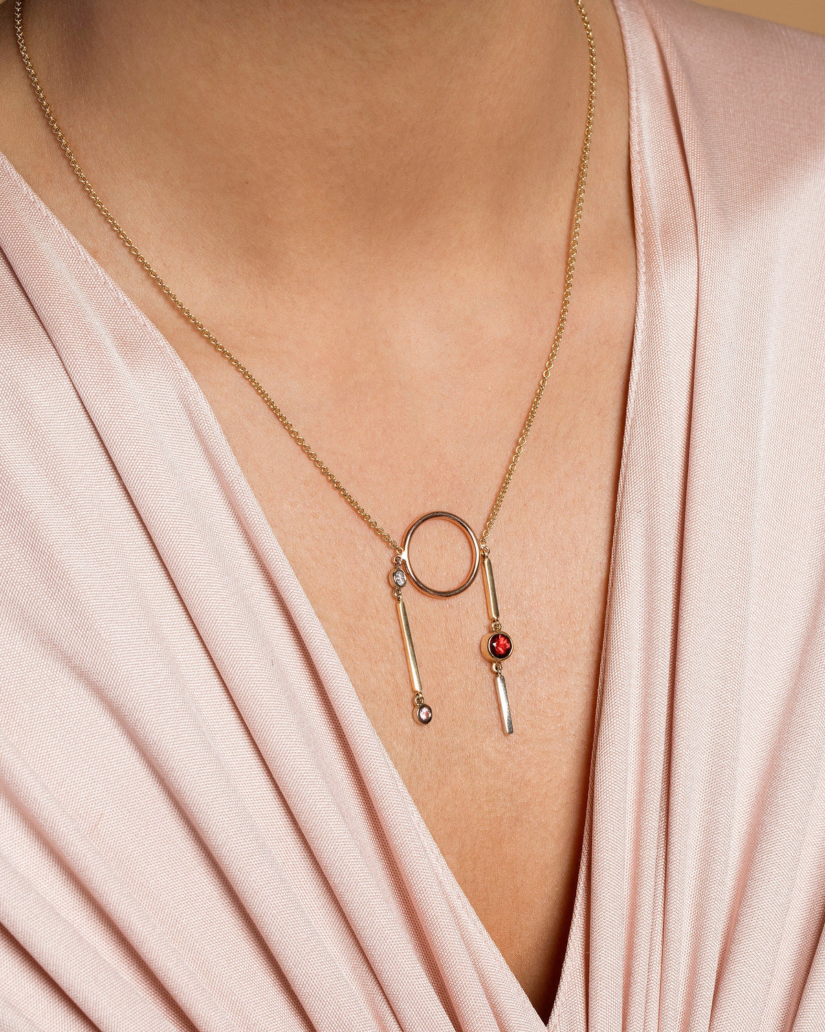 Marionette 1. Necklace on model.