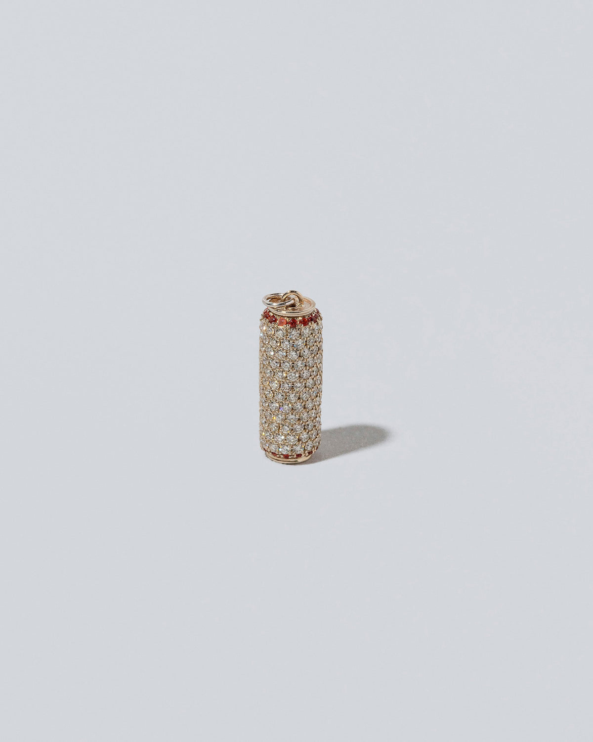 Aluminum Can Charm - Paws Blue Ribbons on light color background.