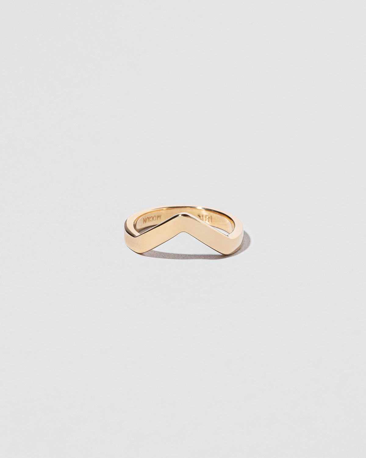 Gold Wide High Peak Band on light color background.