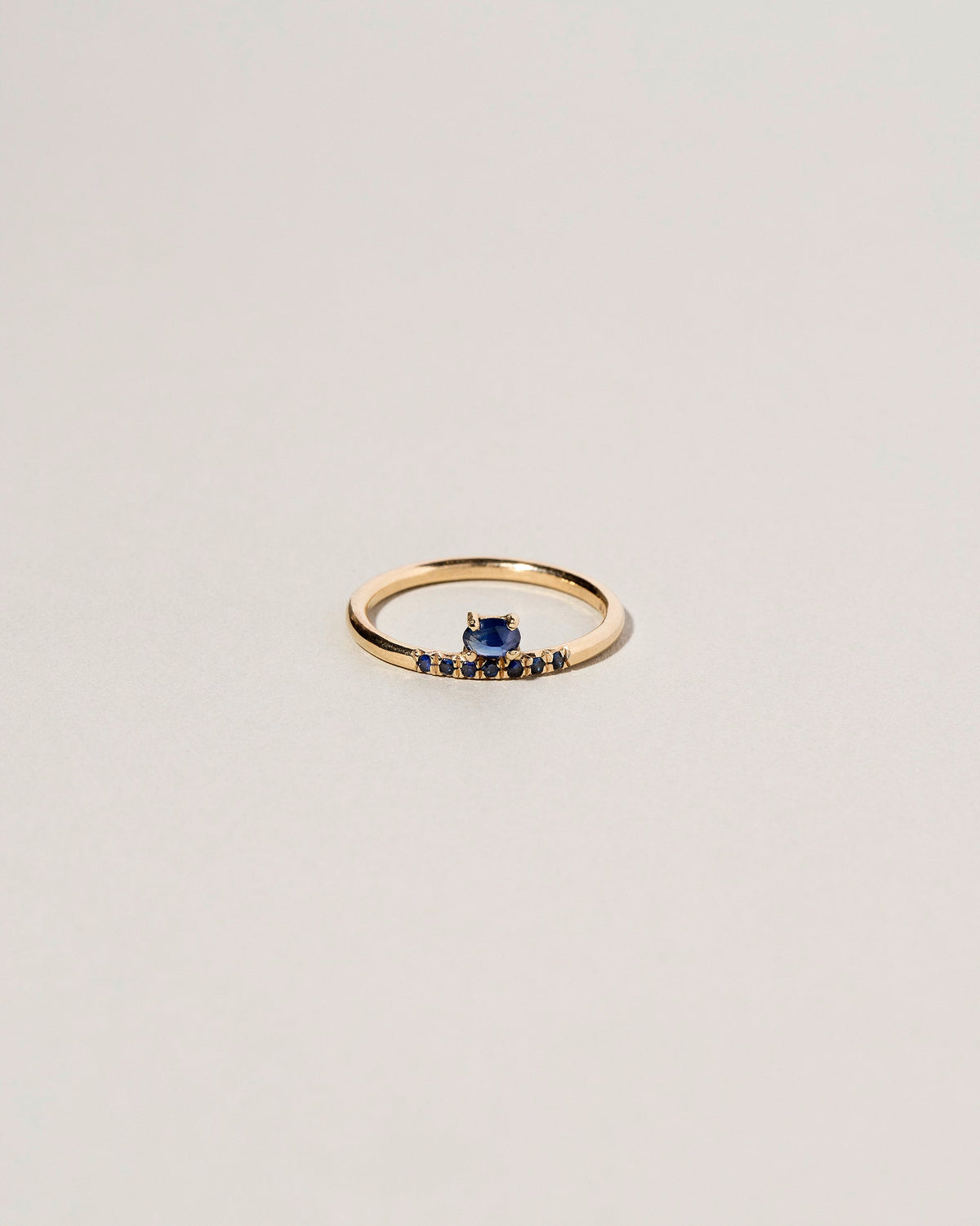  Stacked Ring - Sapphire & Black Diamond on light color background.