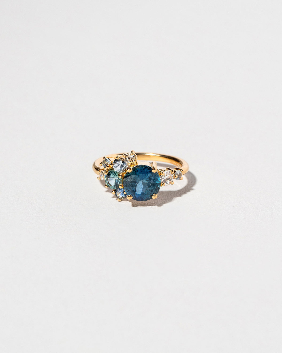  Vega Ring - Malawi Sapphire on light color background.
