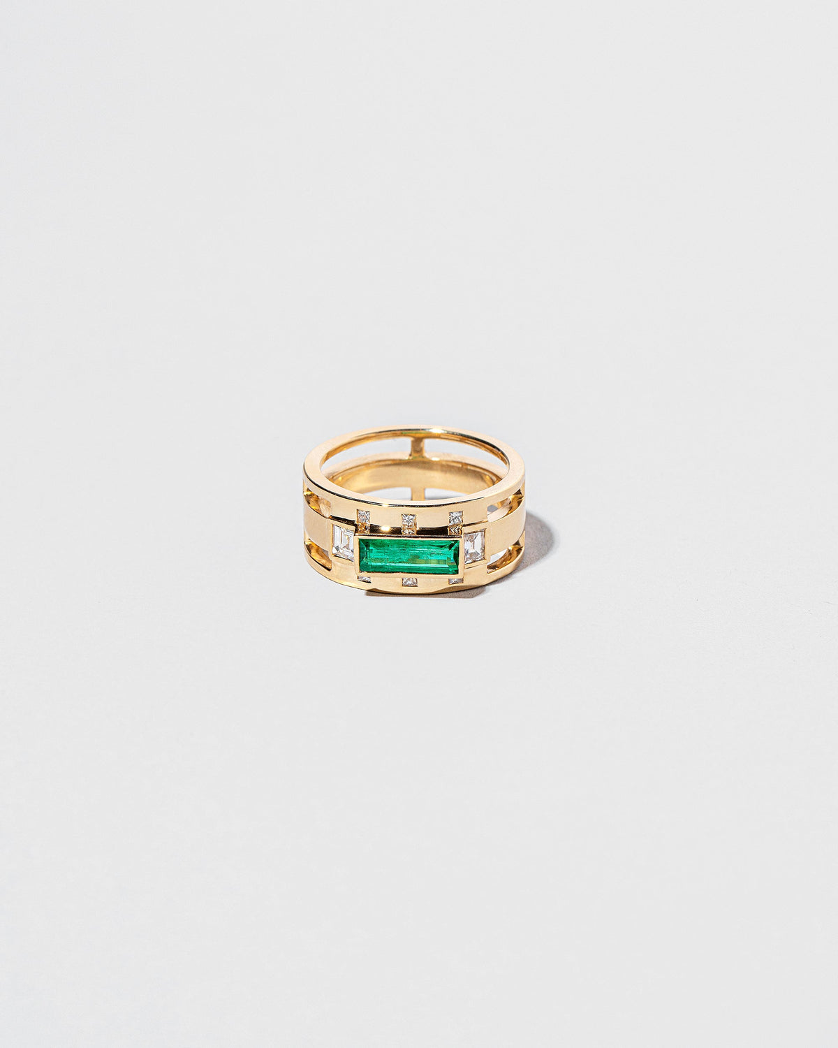 Sleeping Figure Ring on light color background.