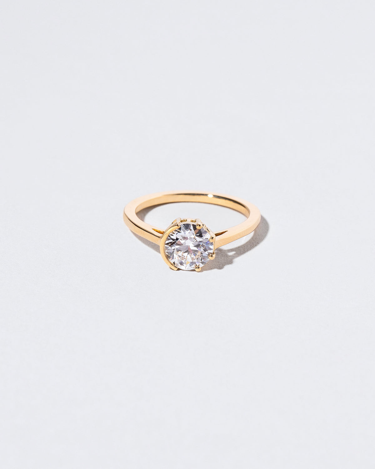  Sun & Moon Ring - White Diamond on light color background.