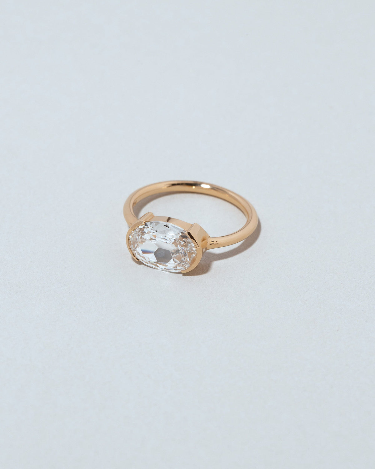 View from the side of the Starshine Ring on light color background.