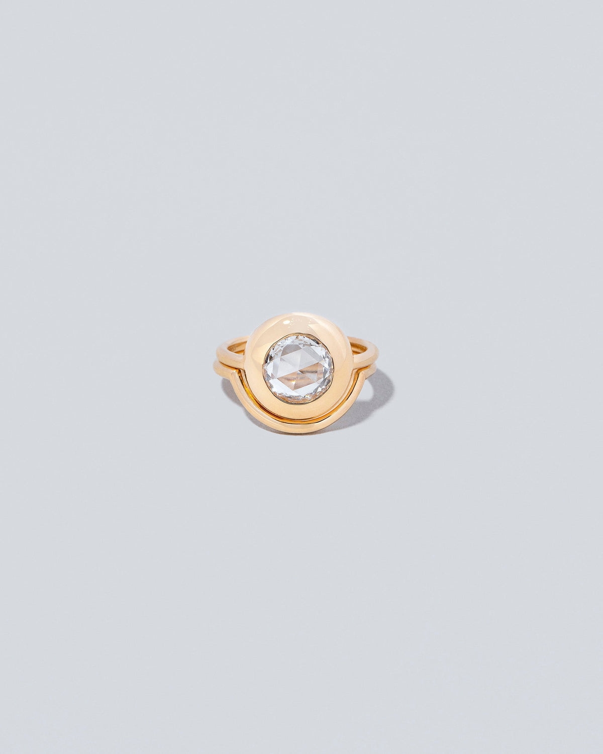 Front view of Grand Exposition Ring with Exposition Band on light color background.