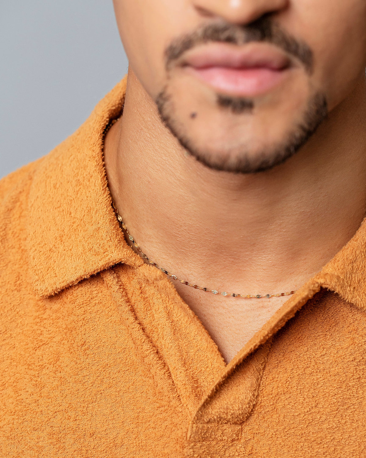 Streamer Chain Necklace on model.
