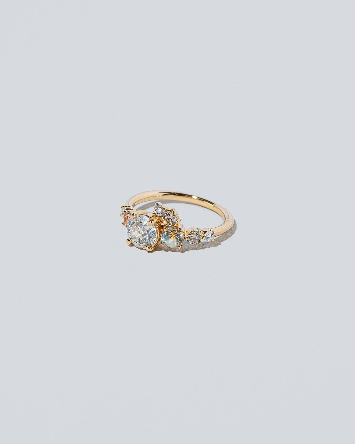 Peach Luna Ring on light colored background.
