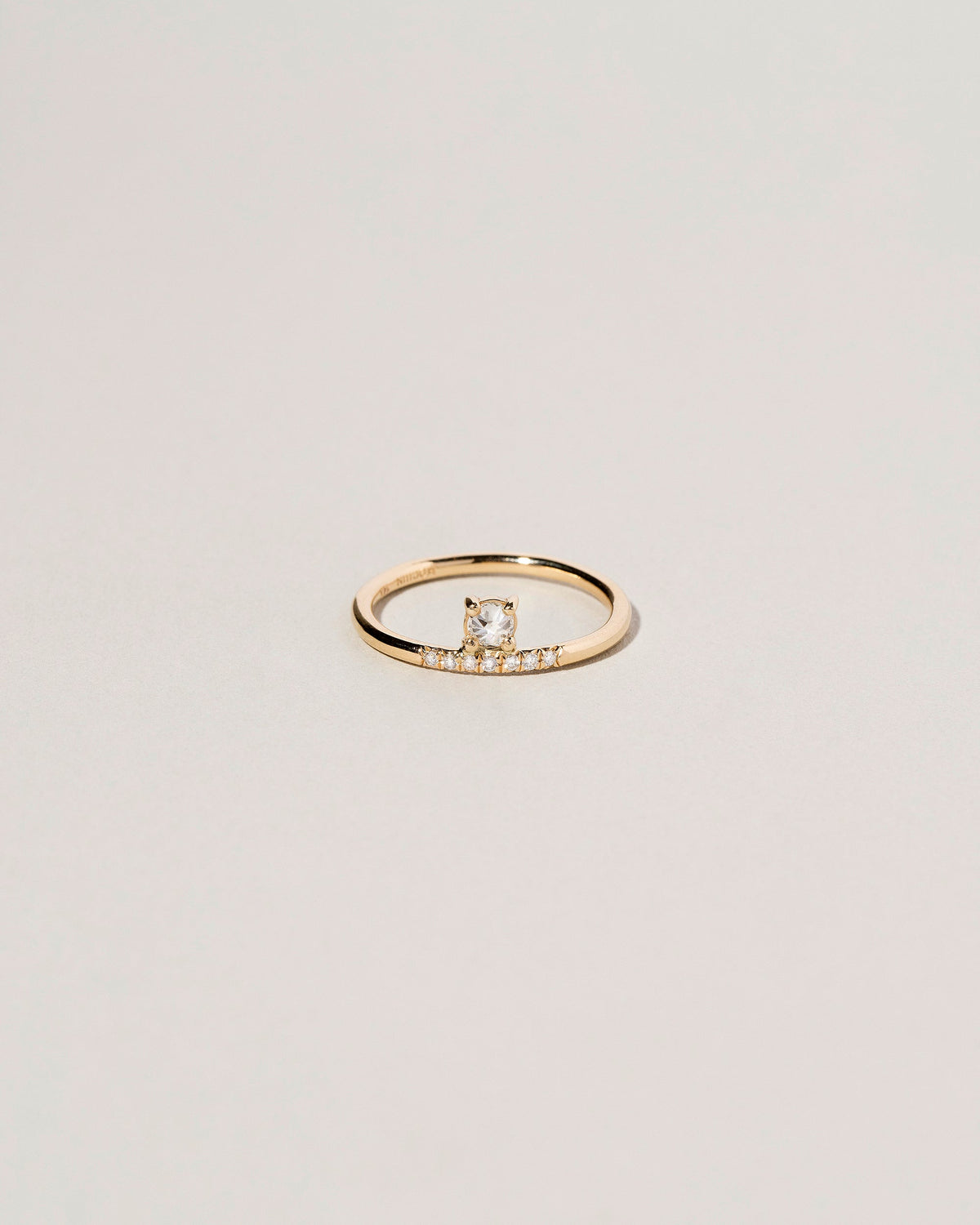  Stacked Ring - White Diamond on light color background.