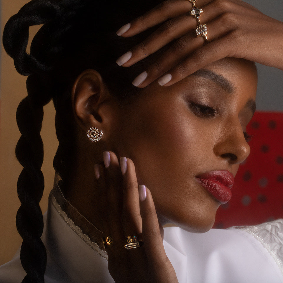 product_details::Styled photo featuring Structure of Cosmos Ring