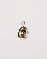 Plain Bagel Charm with Diamond Cream Cheese on light color background.