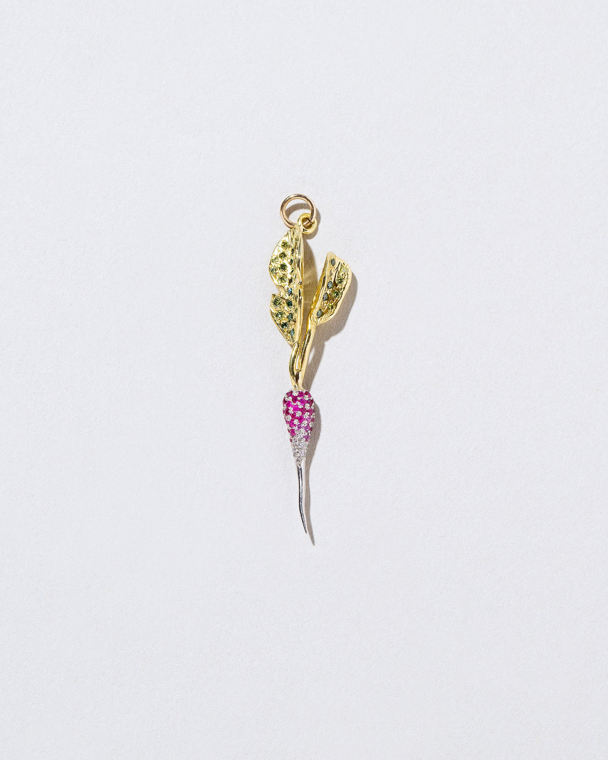  French Breakfast Radish Charm on light color background.
