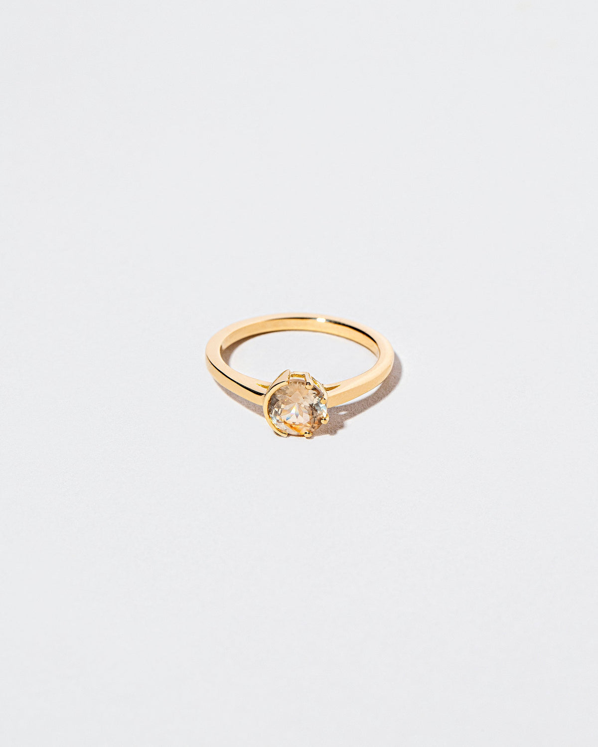  Sun & Moon Ring - Bicolor Yellow Sapphire on light color background.