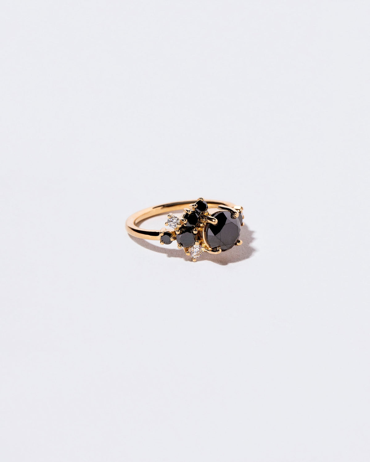 Vega Ring - Black & White Diamond on light color background.