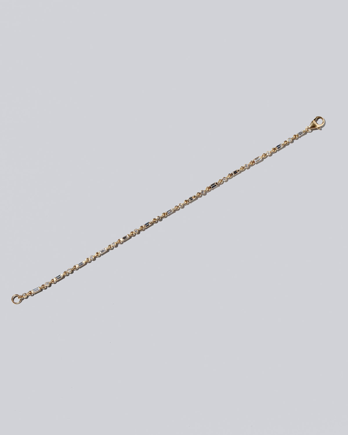 White Diamond Full Building Blocks Bracelet on light color background.