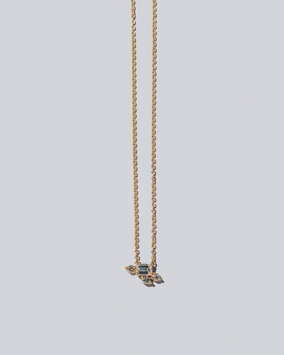  Cosmic Dawn Necklace - White Diamonds on light color background.