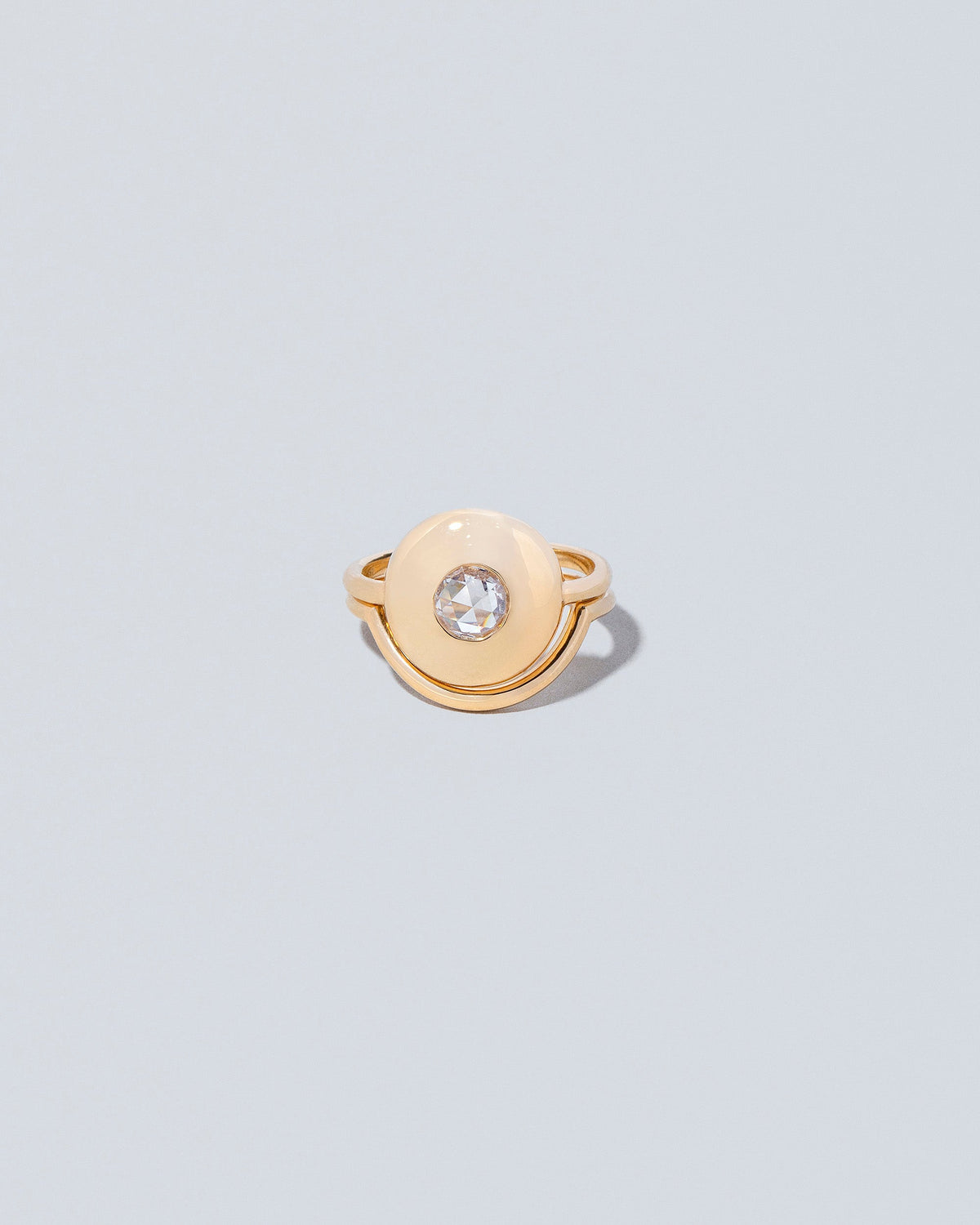 Front view of Petite Exposition Ring with Exposition Band on light color background.