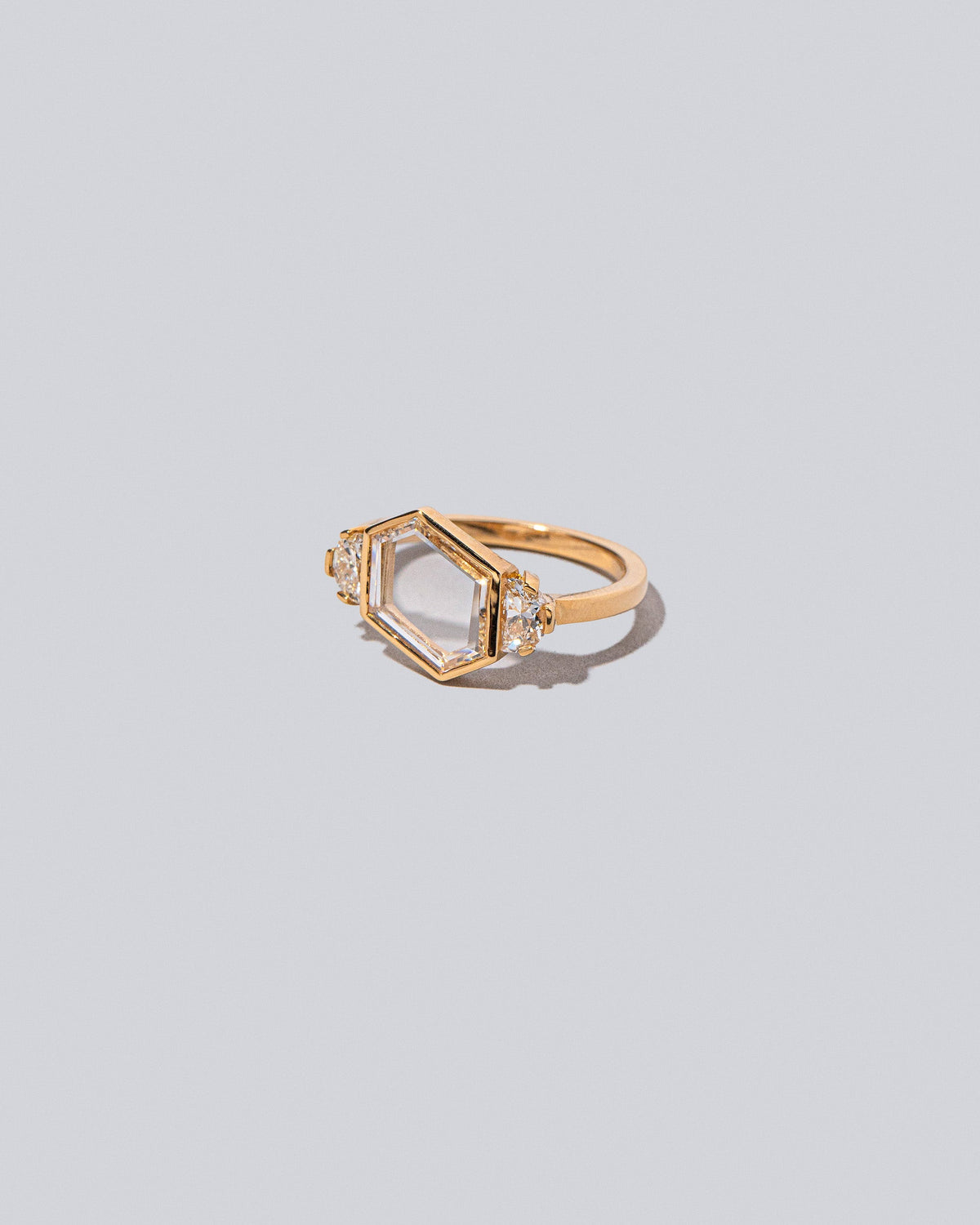 Product photo of the Sonnet Ring on light light color background.