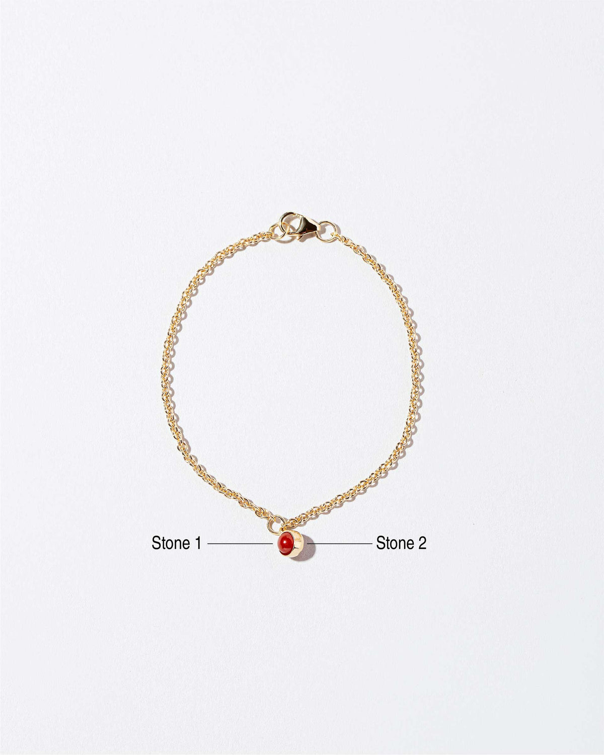  Birthstone Charm Bracelet on light color background.