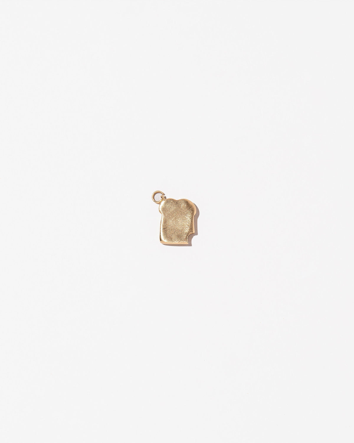 Bitten Toast Charm on light color background.