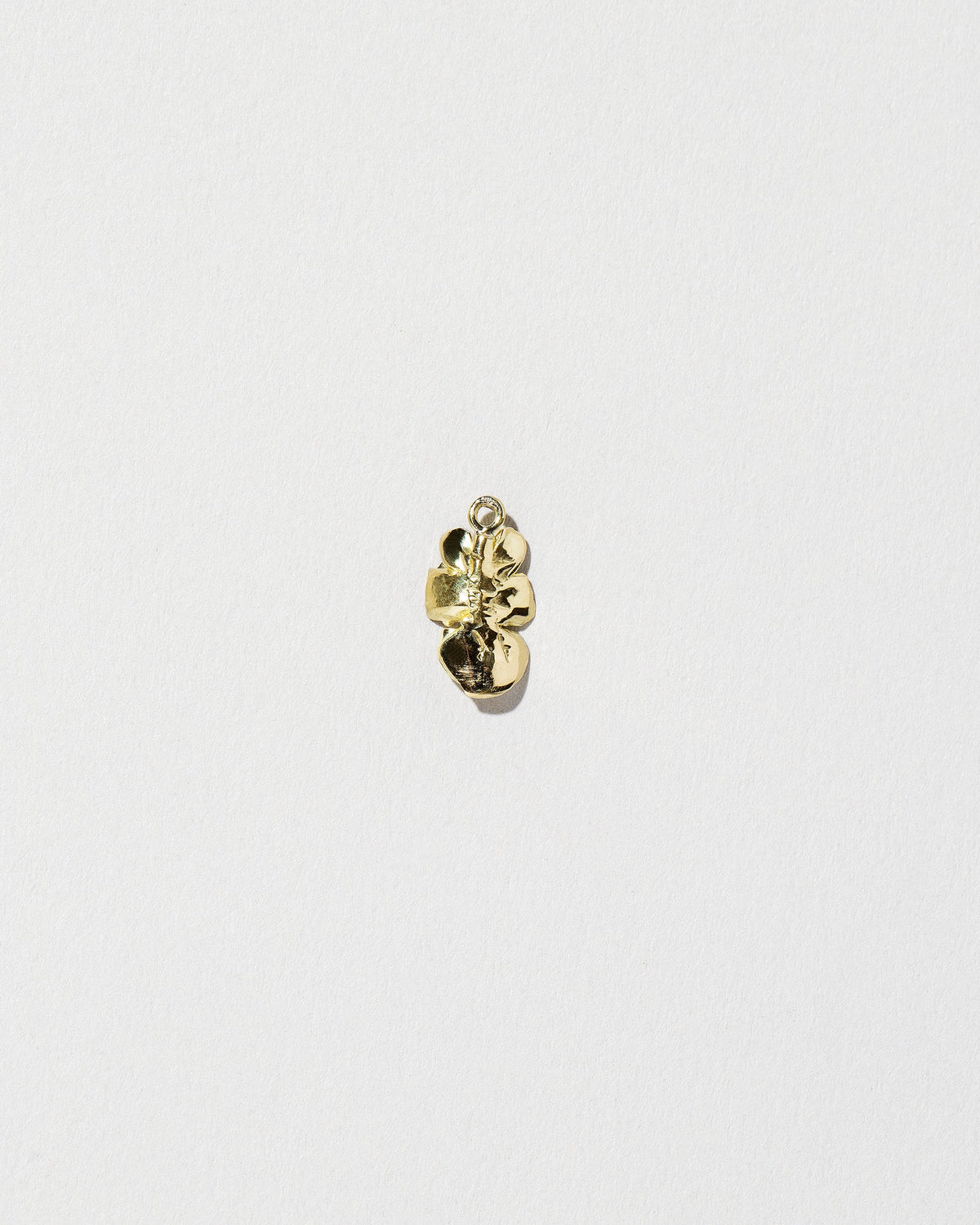 View from the back of the #3 Arugula Charm on light color background.